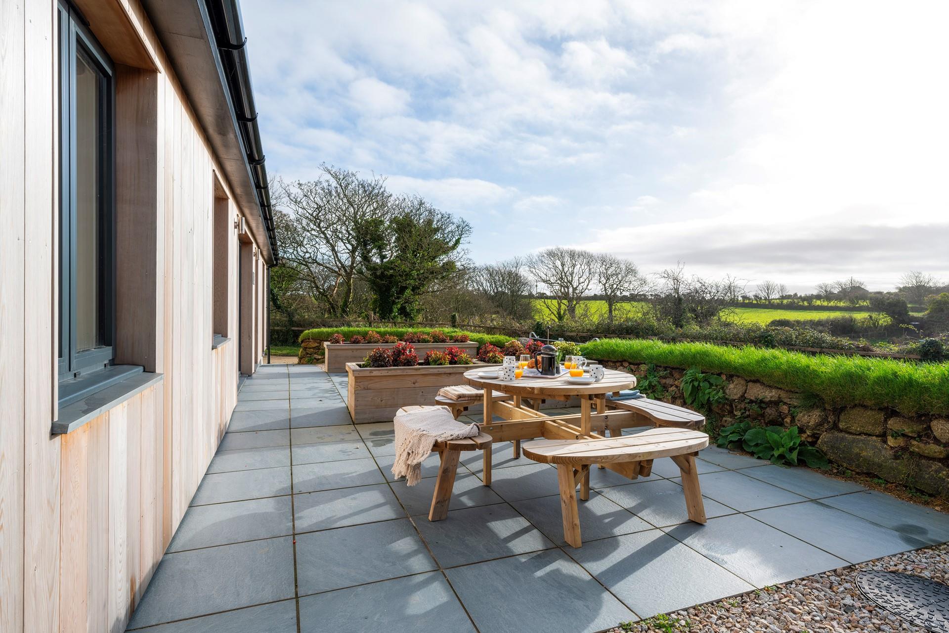 Soak up the countryside sights and sounds in the garden area.