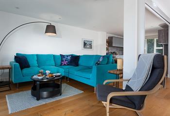 The stylish sitting room provides a cosy base to relax in the evening.