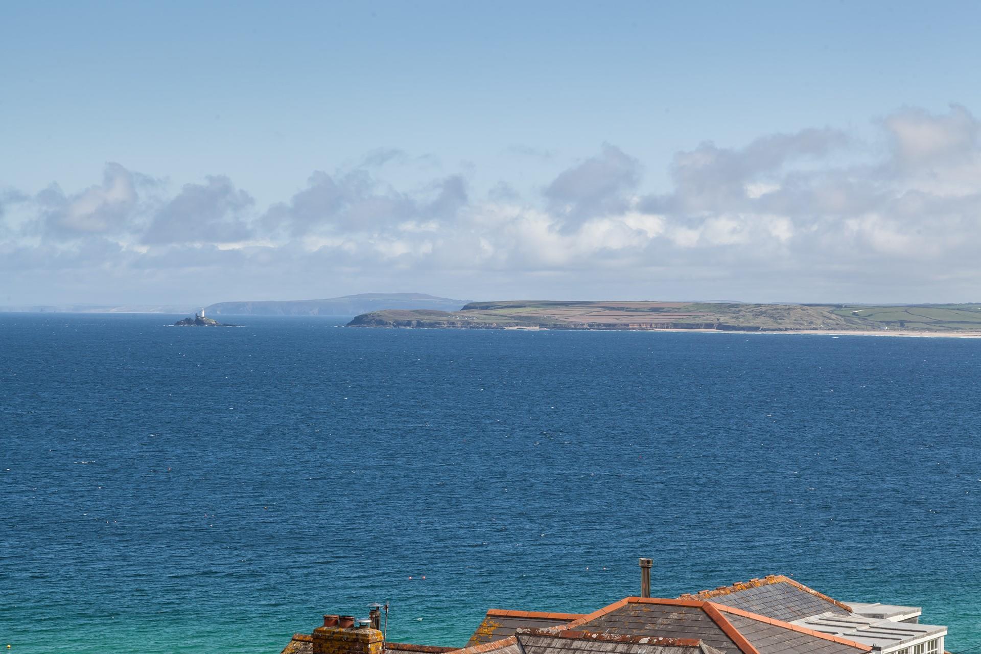 In the other direction, you can enjoy views of Godrevy Lighthouse and beyond.