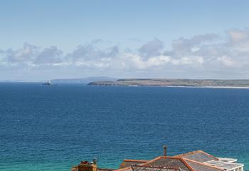 In the other direction, you can enjoy views of Godrevy Lighthouse and beyond.