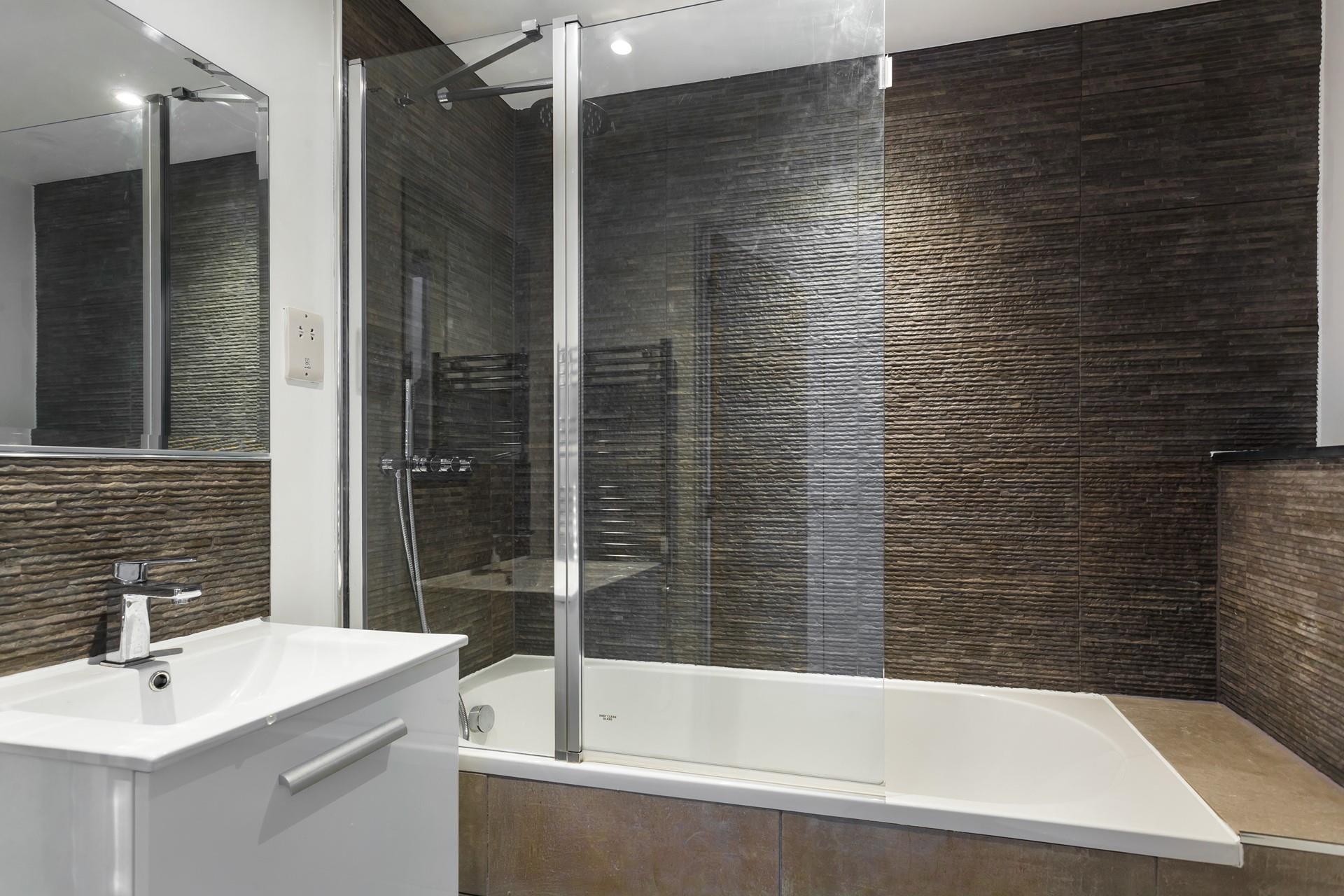 The family bathroom is the perfect space to get ready in the morning.