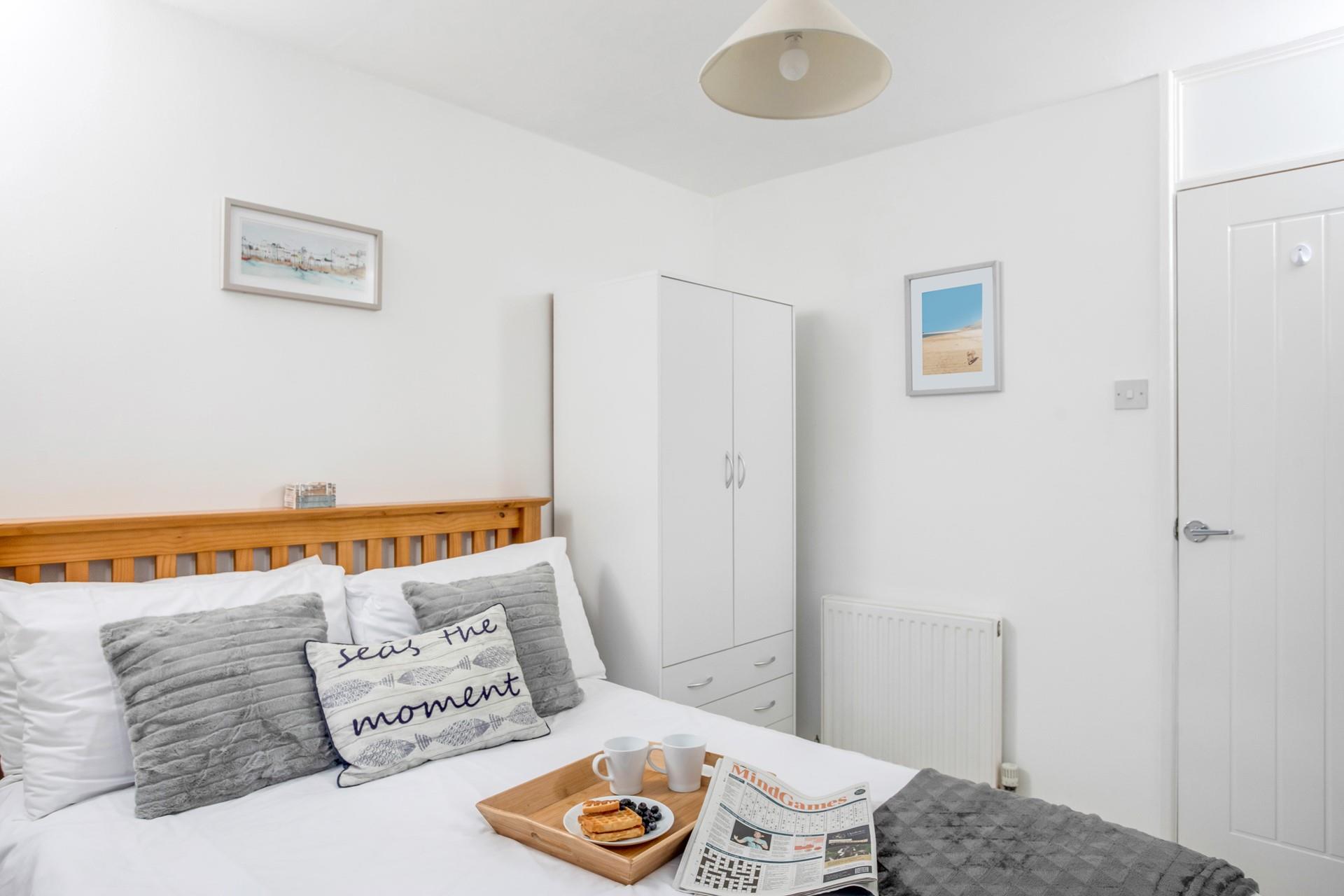 The double bed provides a relaxing night's sleep.