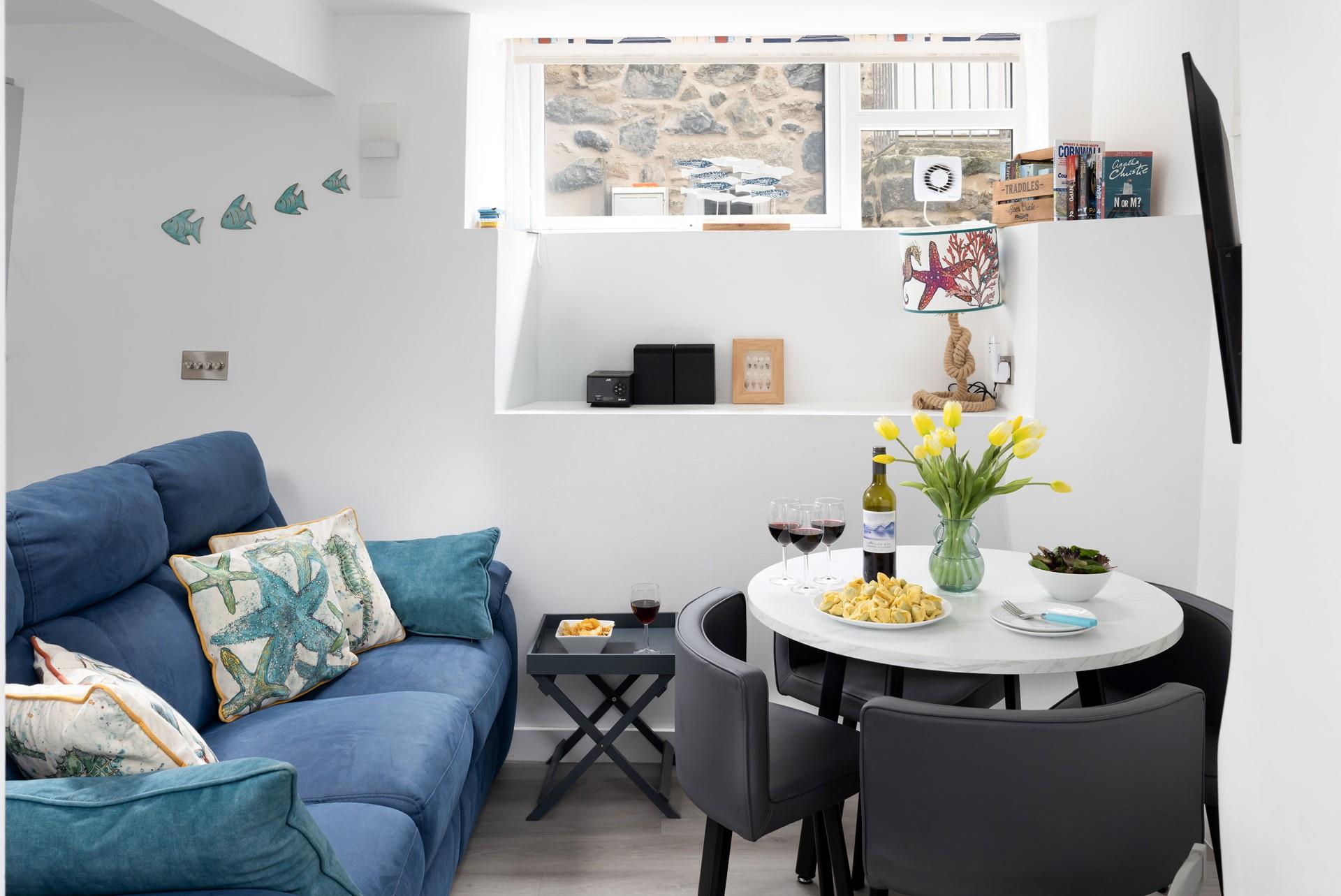 After a day out exploring St Ives, return to put your feet up in the cosy sitting room.