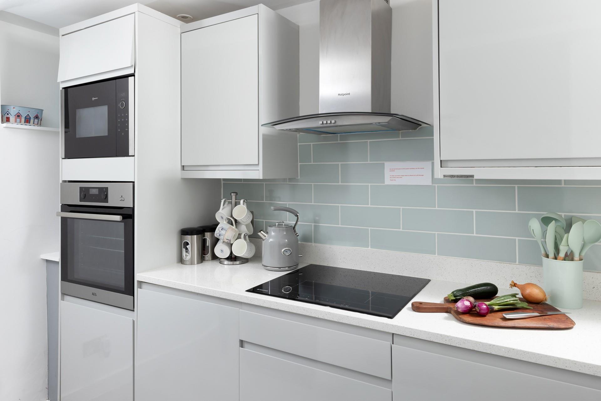 The kitchen is well-equipped for cooking up a storm.