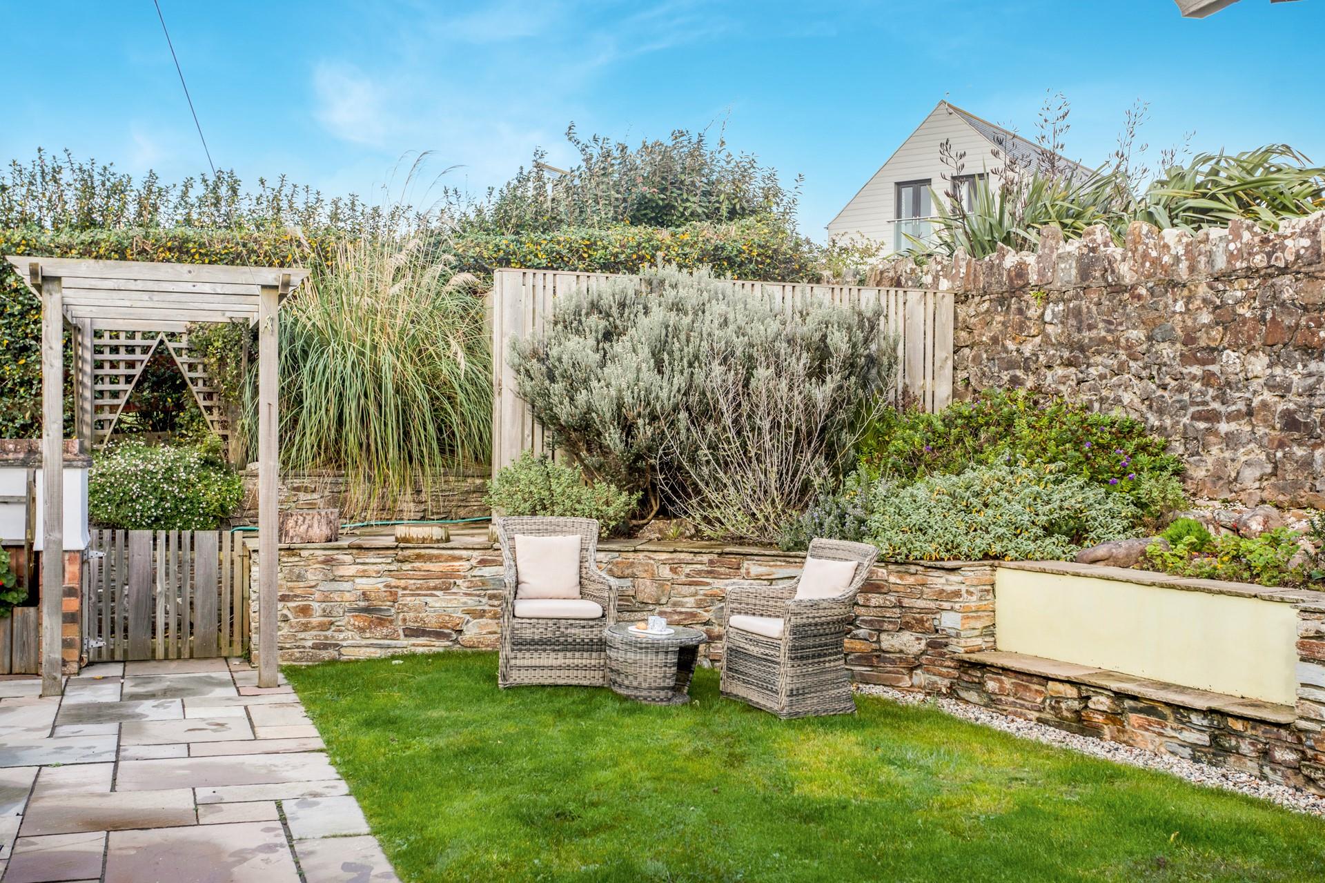 The garden is perfect for al fresco dining.