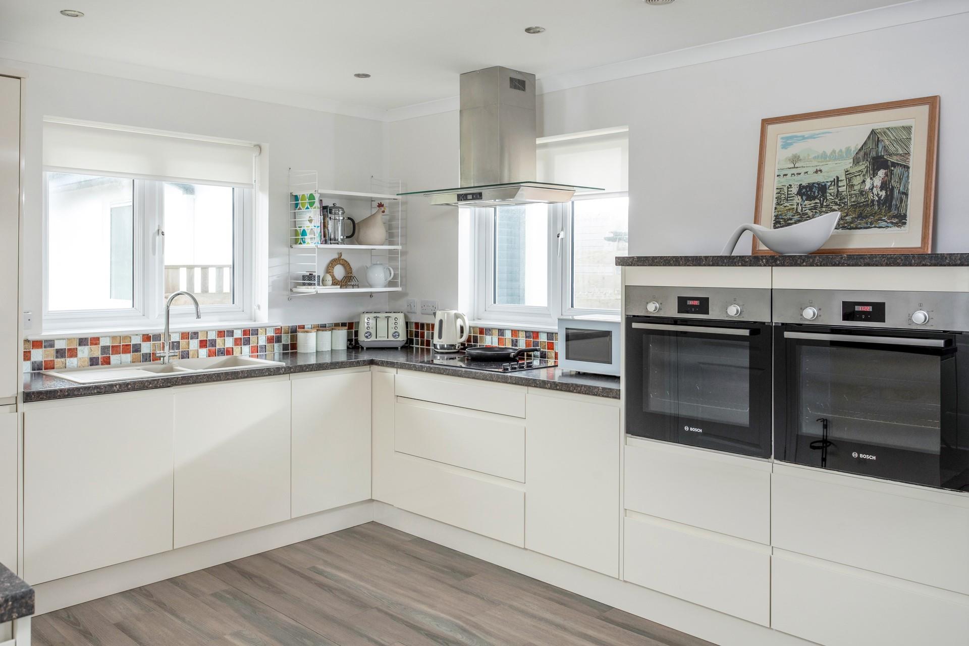 The chef in the family will love the well-equipped kitchen.