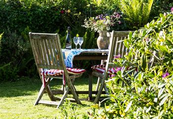 Soak up the sunshine and nature in the garden.