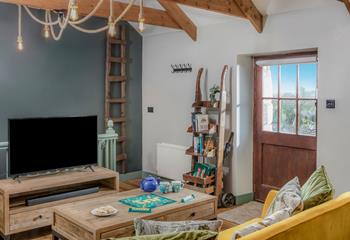Charming features such as exposed beams and rustic elements.