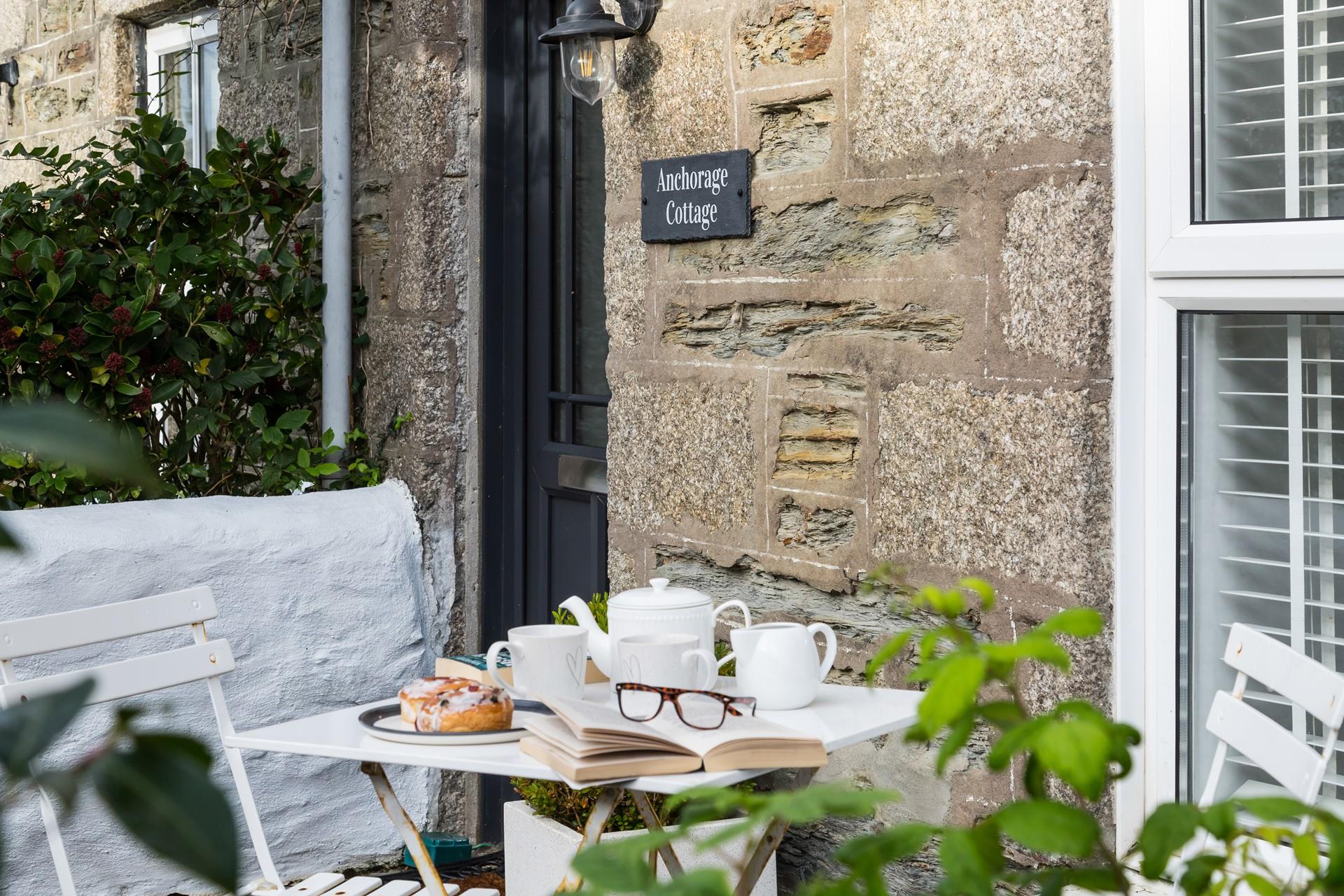 Take breakfast outside in the morning sunshine.