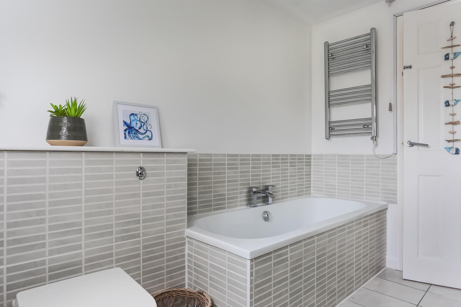 The bathroom is the perfect space to get ready in the morning.