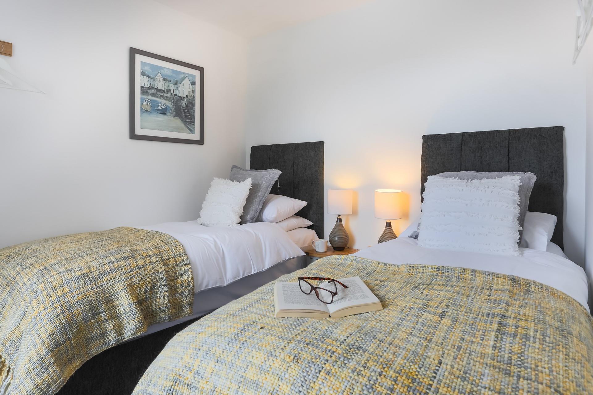 The twin beds are perfect for adults or children.