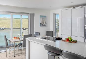 Cook up a storm with a stunning view of Perranporth beach to enjoy from the kitchen.