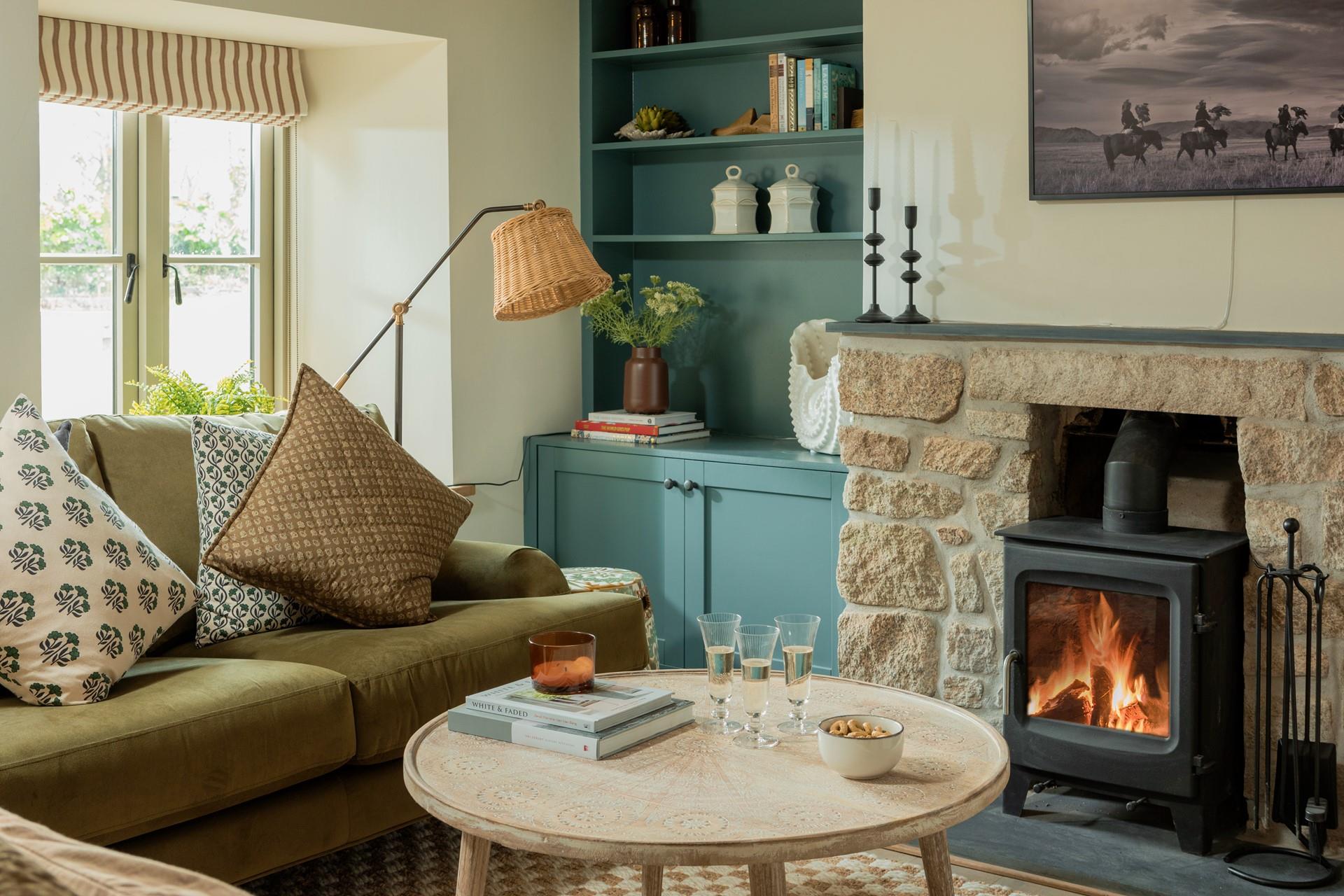 Curl up in front of the cosy woodburner.