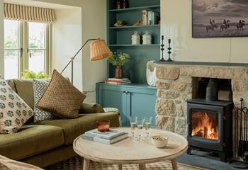 Curl up in front of the cosy woodburner.