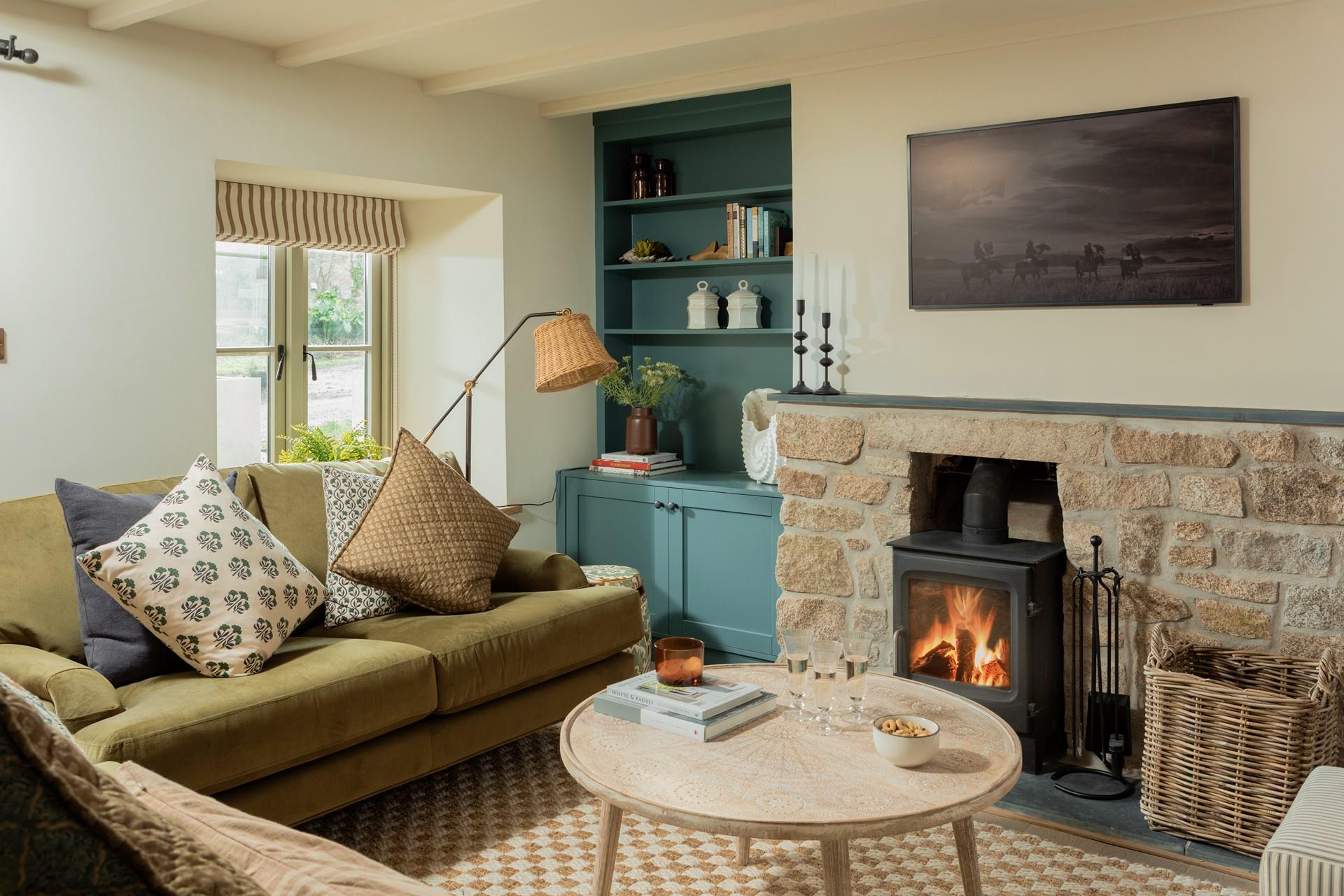 Unwind in the stylish interiors at Bryher Cottage.