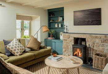 Unwind in the stylish interiors at Bryher Cottage.