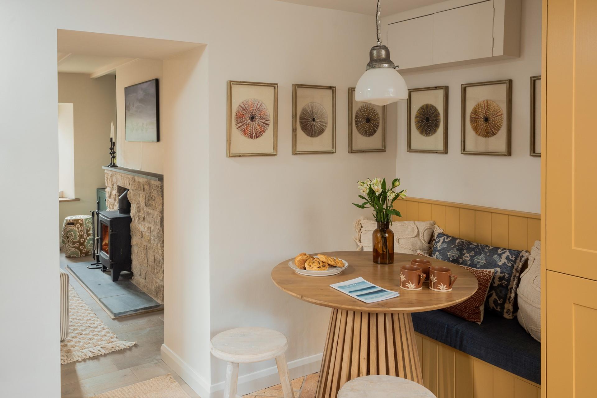 Nods to the coast adorn the walls in the kitchen.