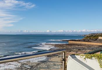 Watch the waves roll onto Porthleven Beach from the suntrap balcony, enjoying the ambient sounds of the sea.