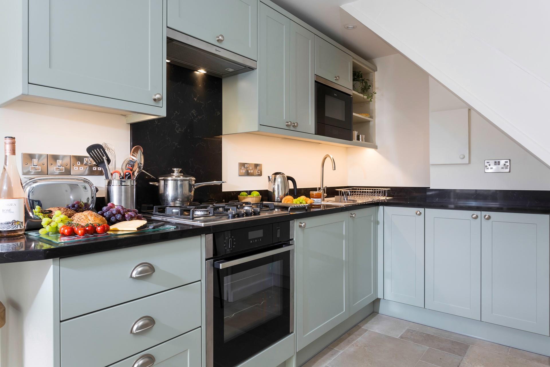 Cook up a storm in the well-equipped kitchen.