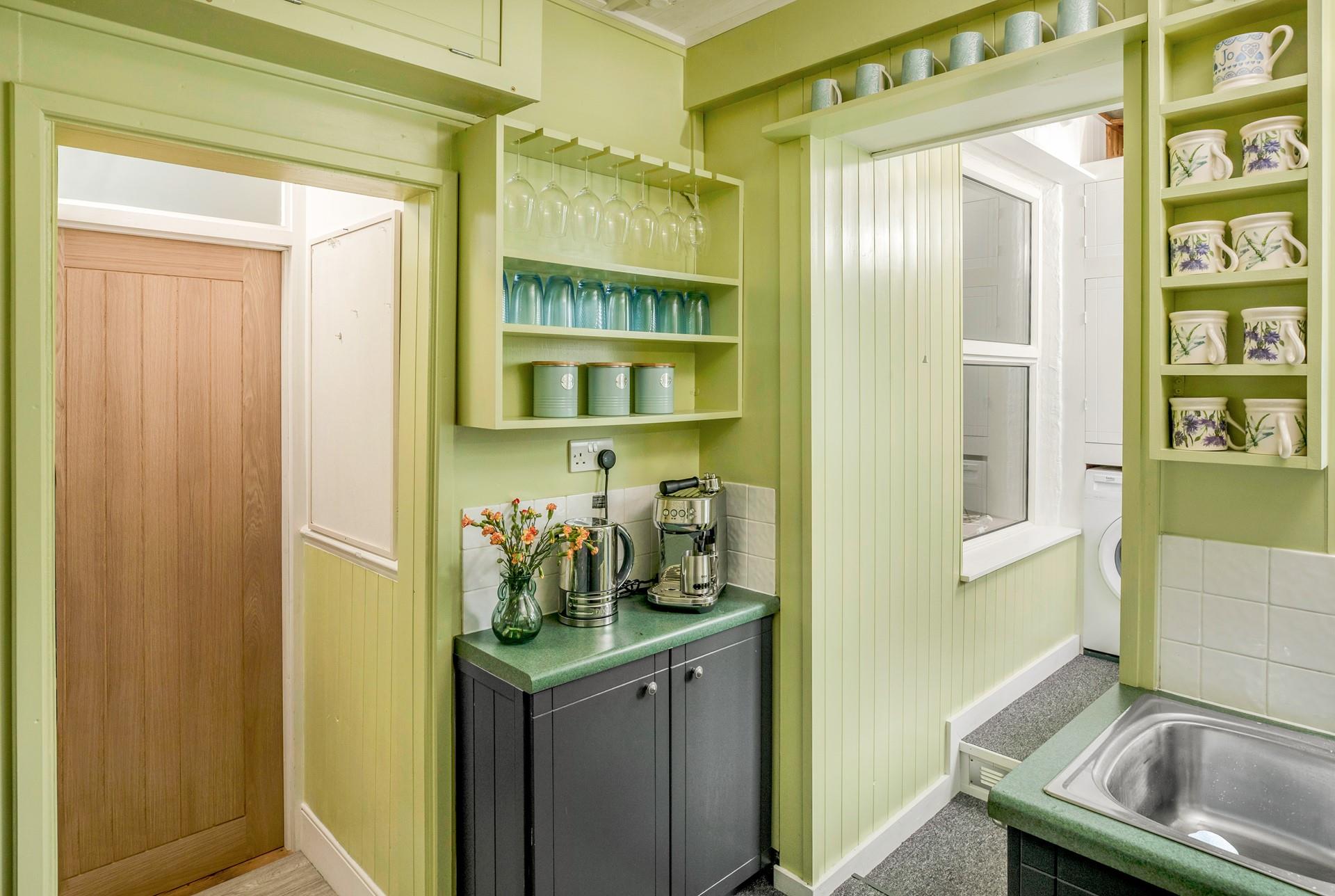 The kitchen is well equipped with all the appliances and crockery needed during the stay.