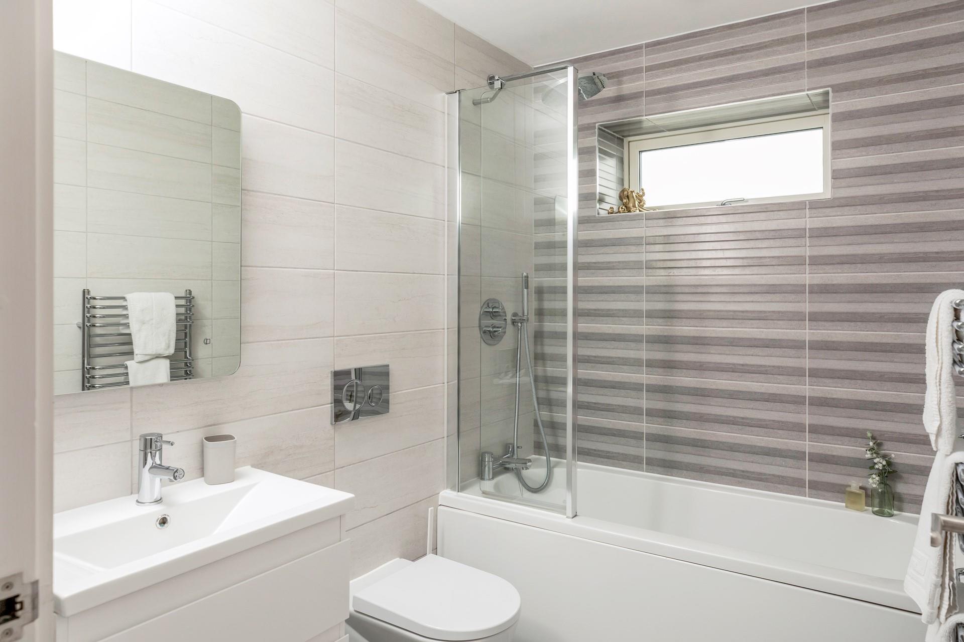 Relax in a warm bubble bath after a long day.