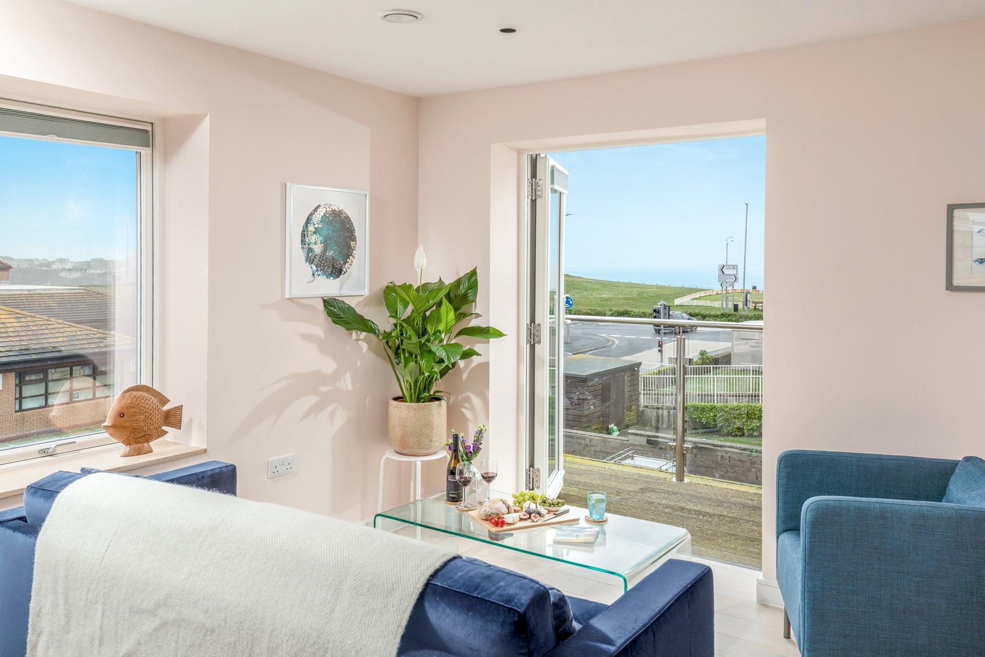 Enjoy the view with a glass of wine and nibbles.