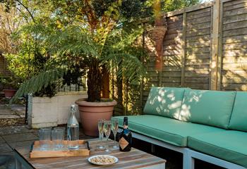 Summer nights can be enjoyed with wine and nibbles.