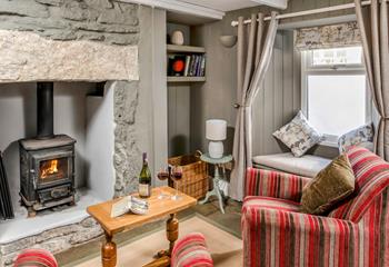 Cosy up in the snug in front of the crackling woodburner.