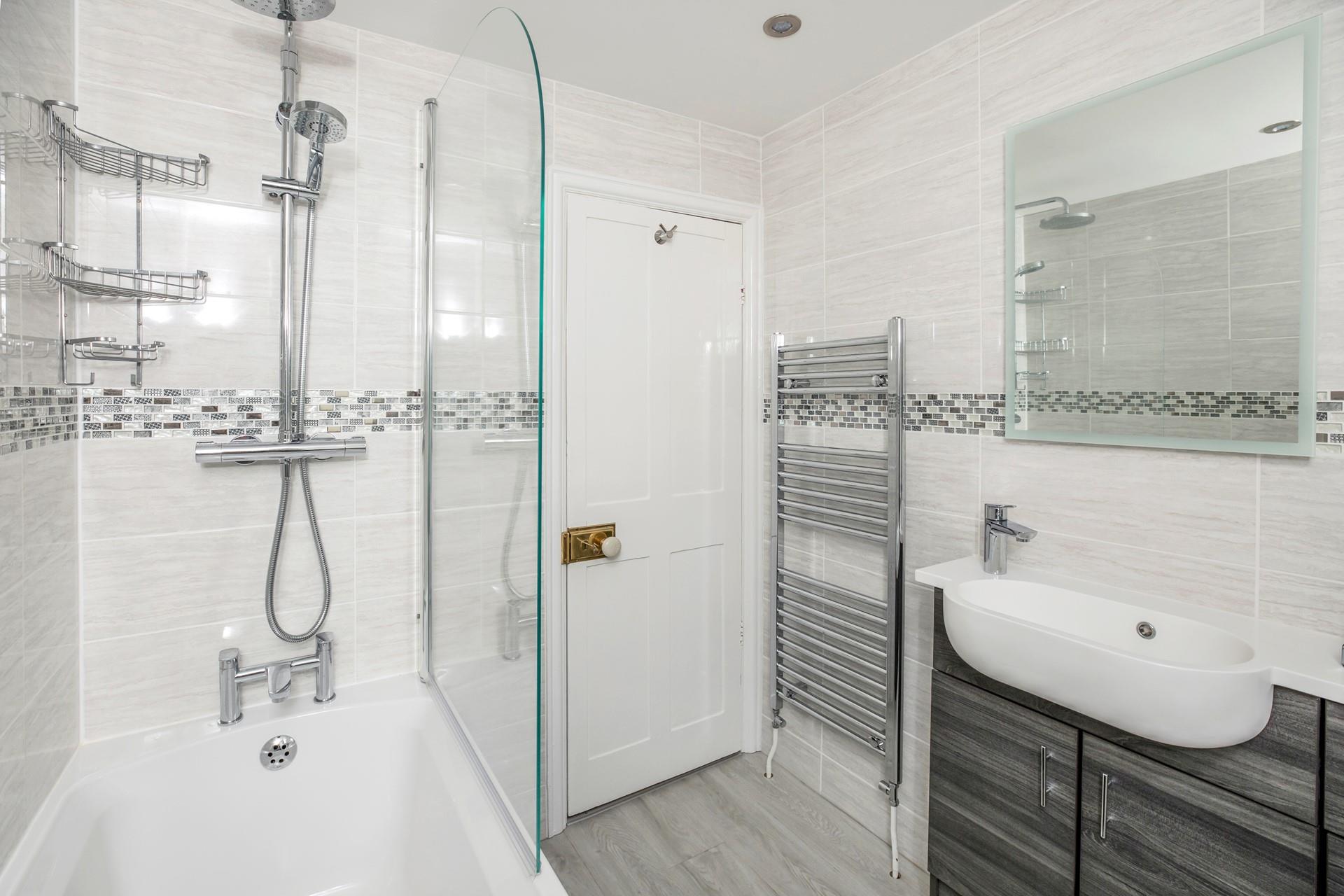 The family bathroom is the ideal space to get ready.