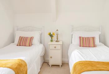 Bright pops of colour feature in bedroom 2.