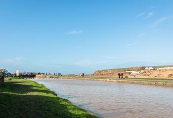 Step out the door and onto Bude canal, just steps from the beach.