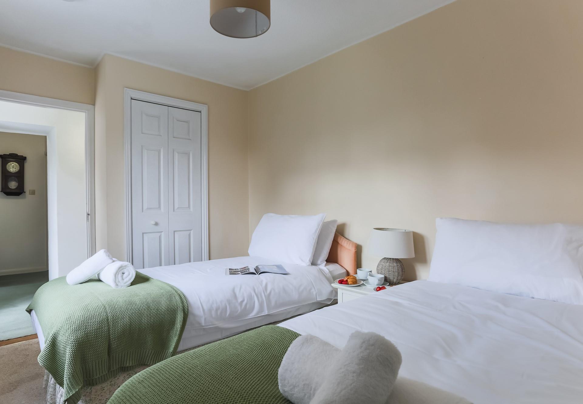 The twin beds are perfect for young adults or children.