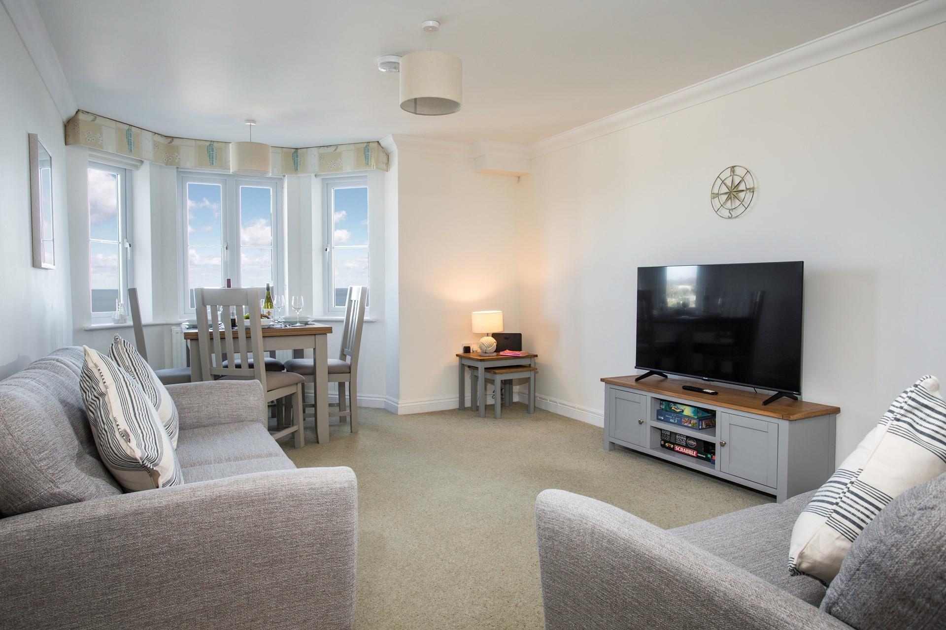 Sink into the comfortable sofa after a busy day of exploring.