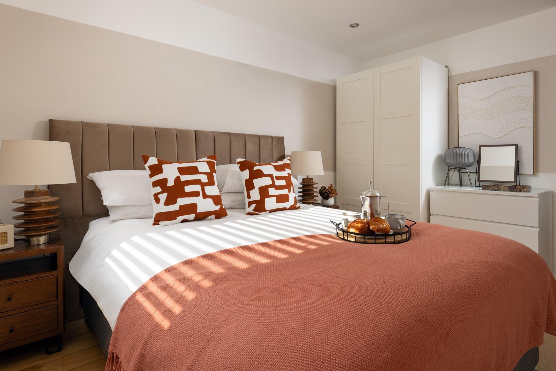 The bedrooms are stylishly decorated.