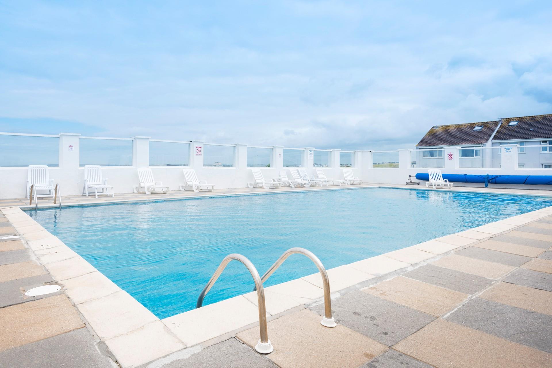 Take a splash in the heated communal pool!