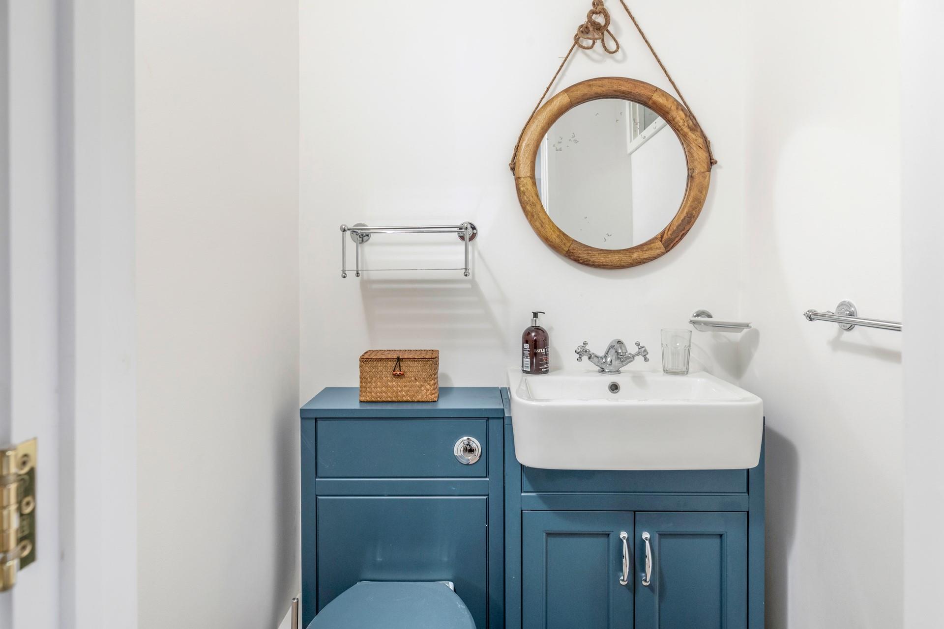 Get ready for the day in the bathroom.