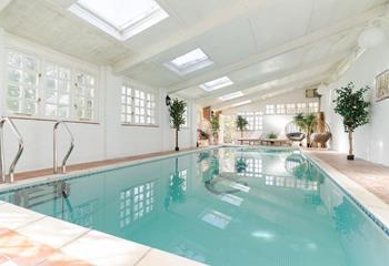 Take a dip in the indoor pool to start the day.