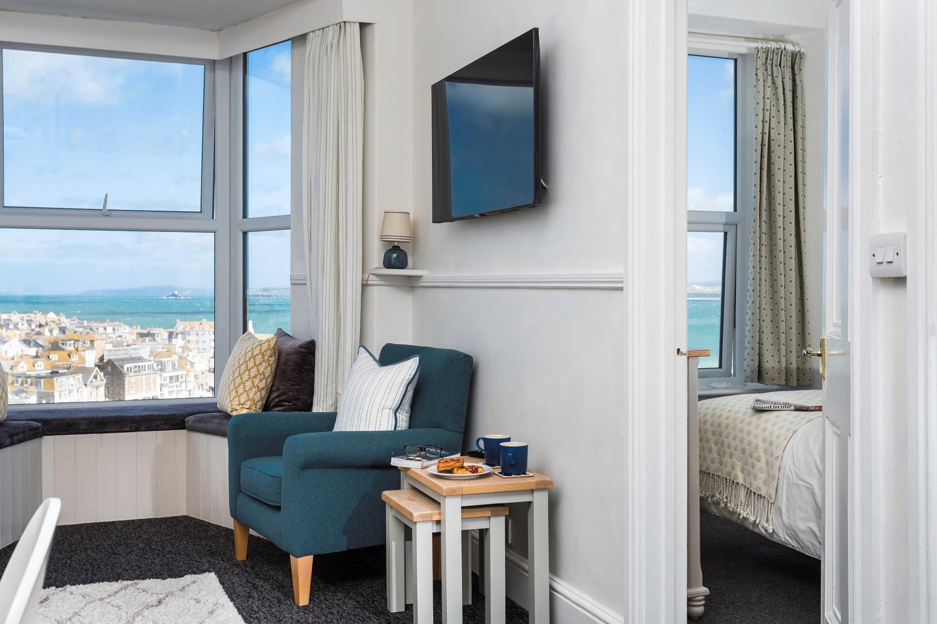 Watch the tide ebb and flow from the window seat.