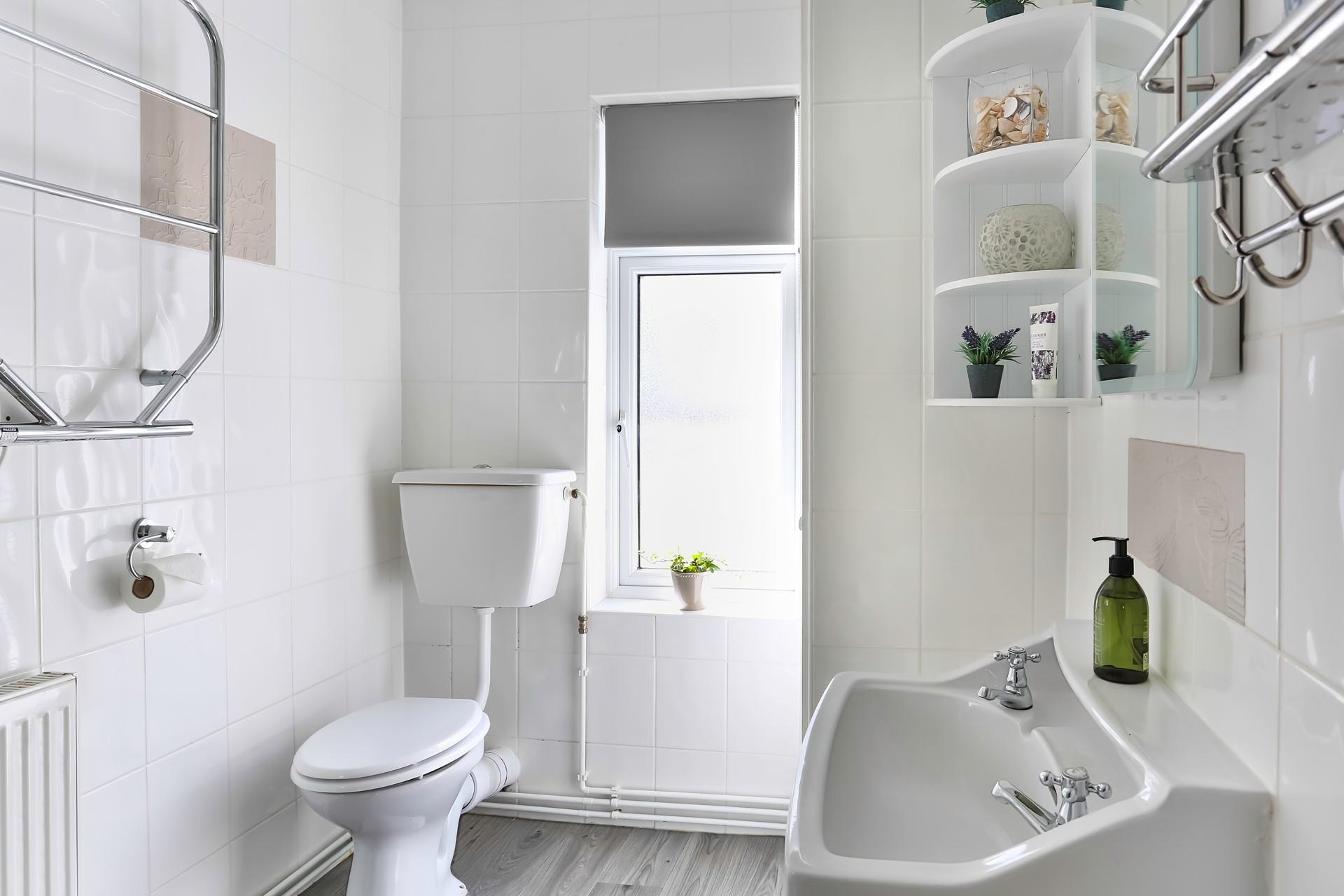 The shower room is perfect for washing off sandy toes.