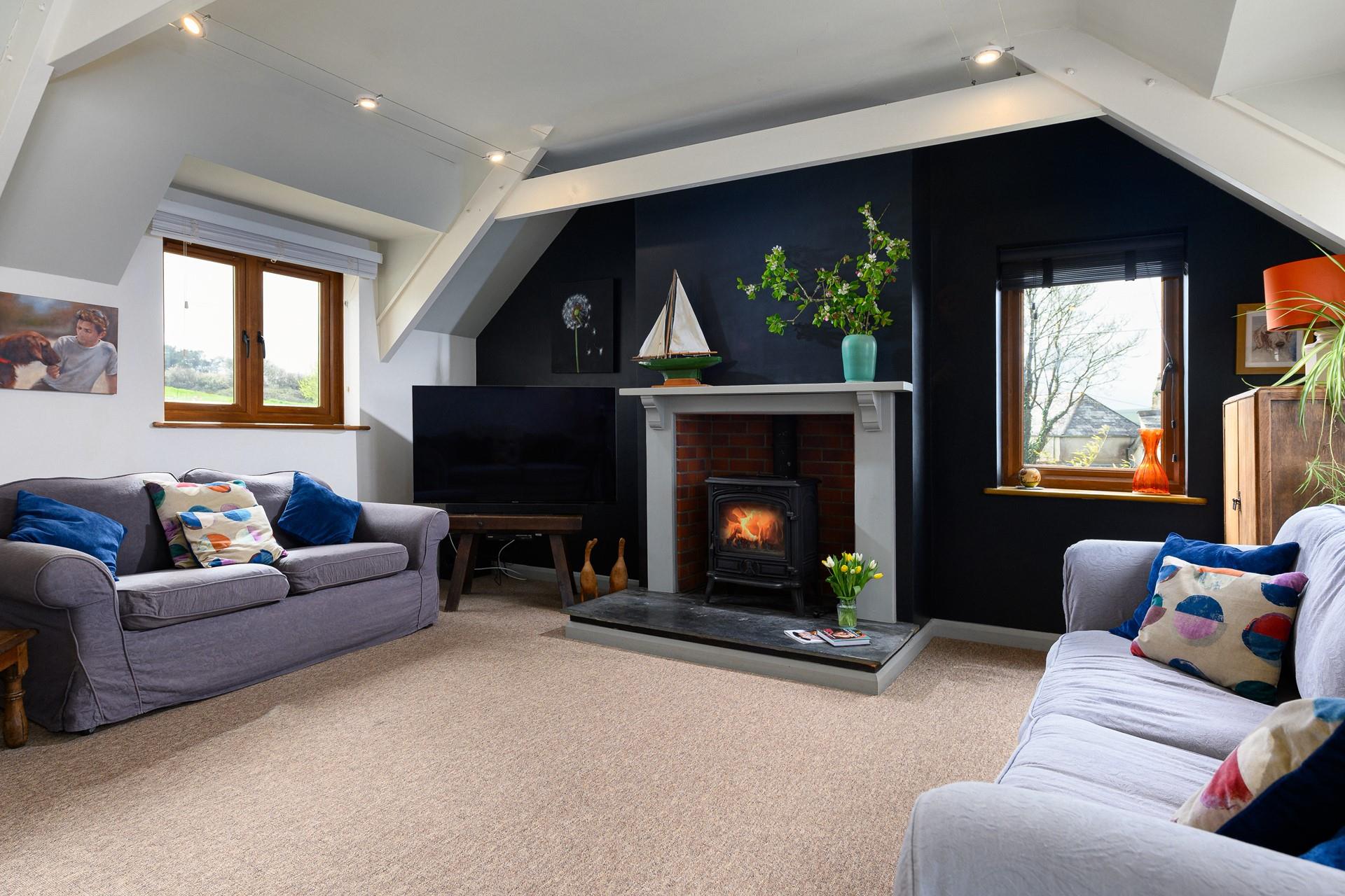 Enjoy the countryside views in the sitting room.