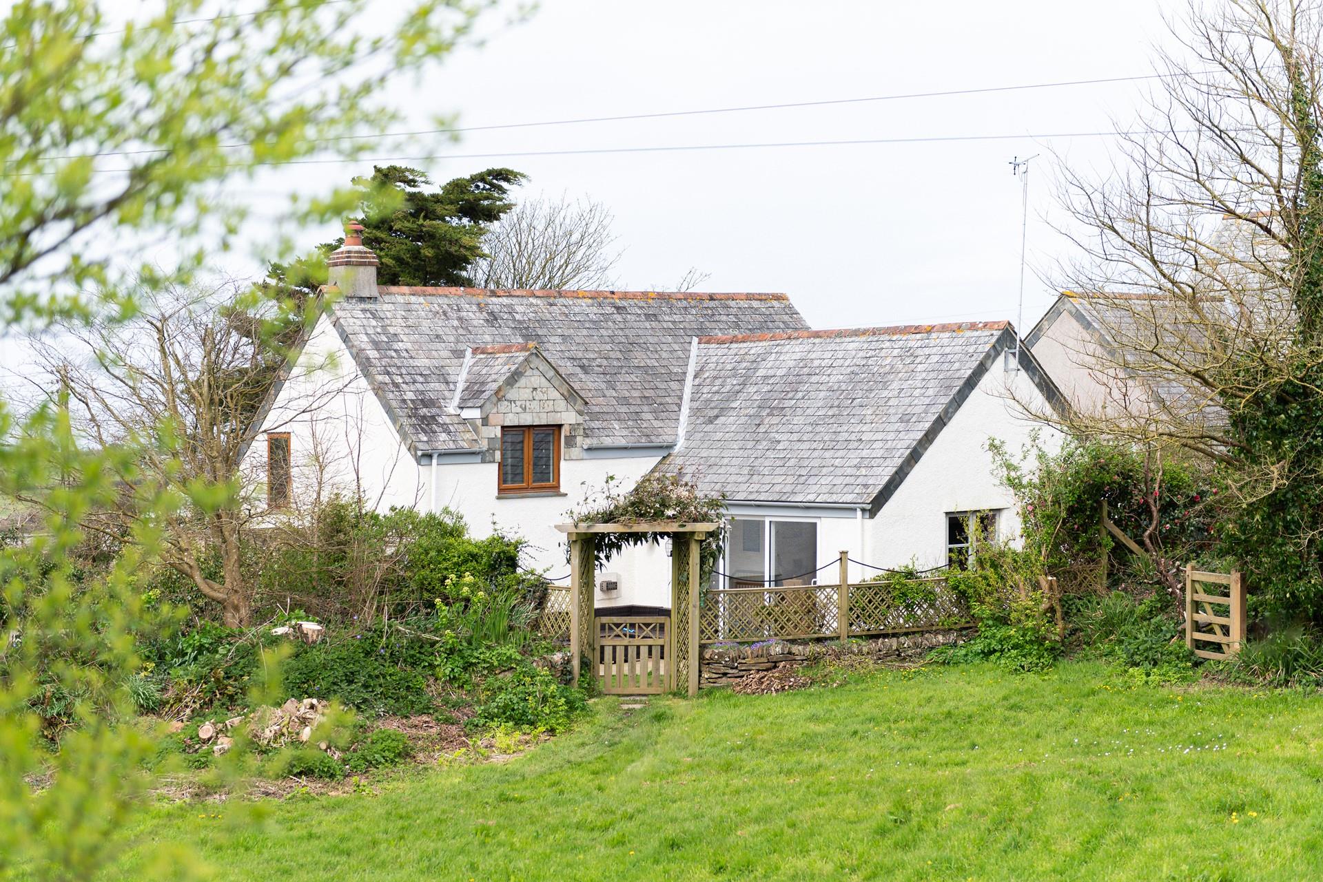 The large garden is perfect for your furry friends.