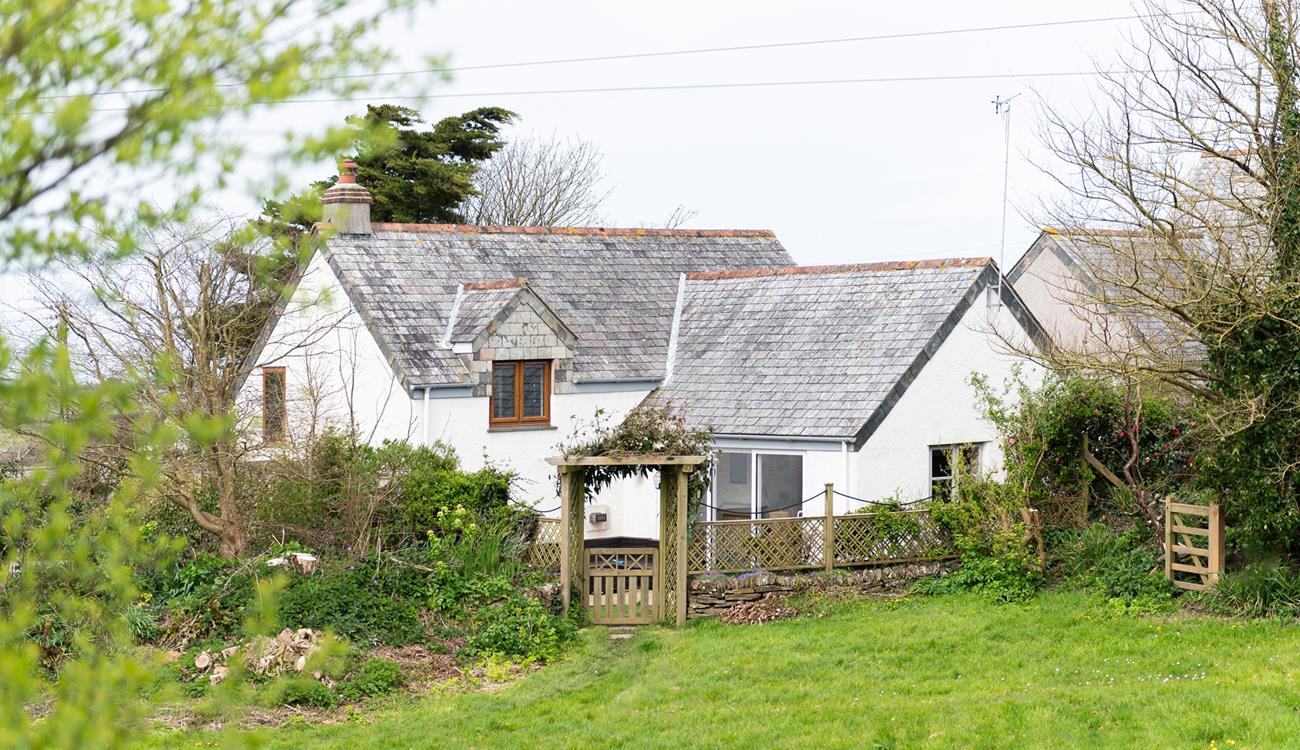 The large garden is perfect for your furry friends.