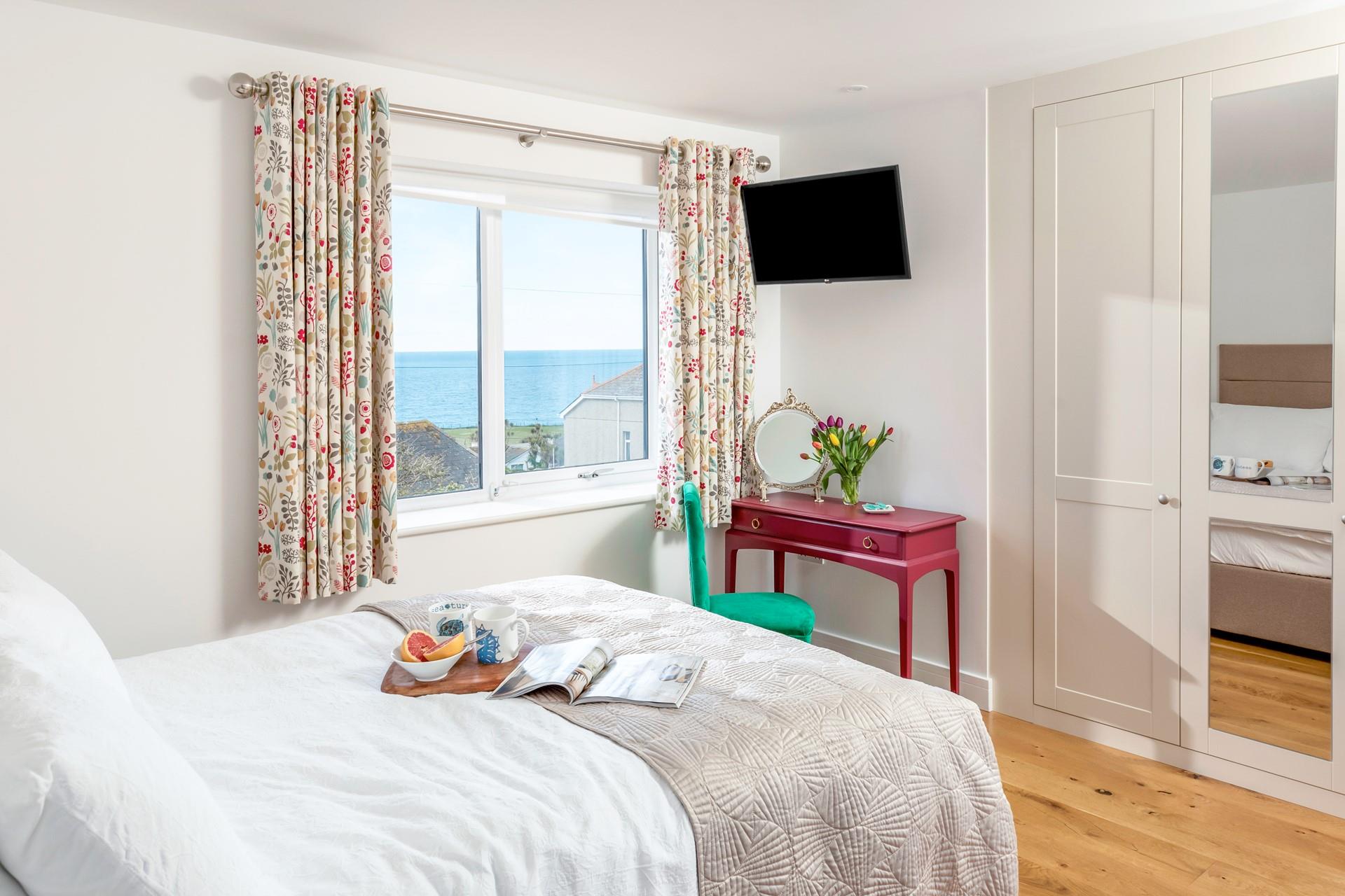 Bedroom 3 also has stunning sea views to wake up to.