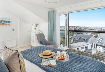 Take in the sea views from the comfort of the super king bed.