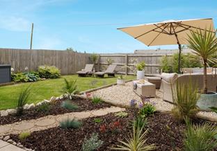 The landscaped gardens are a peaceful haven.