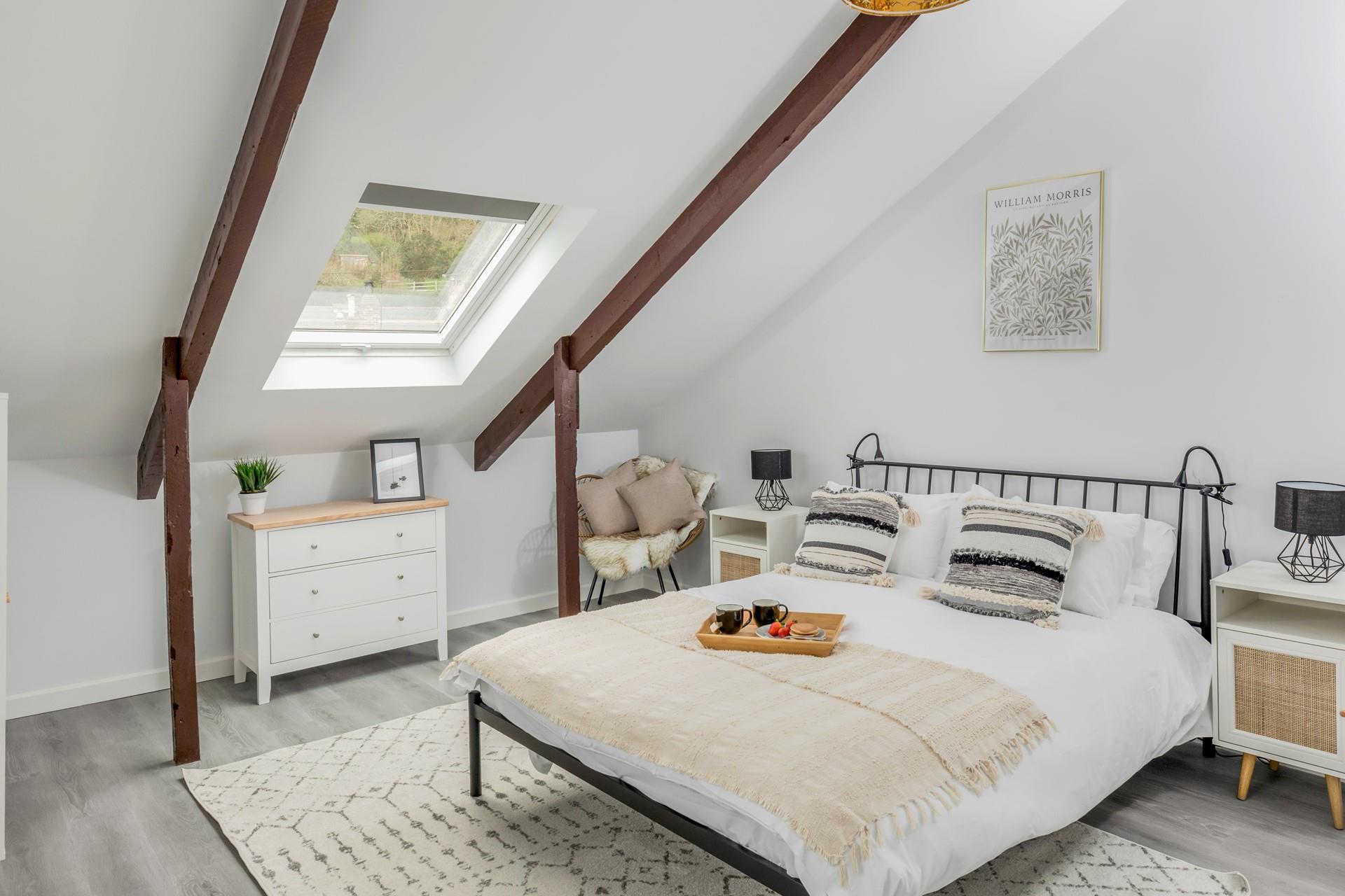 Open the blinds to check the day's weather and decide on the day's adventure.