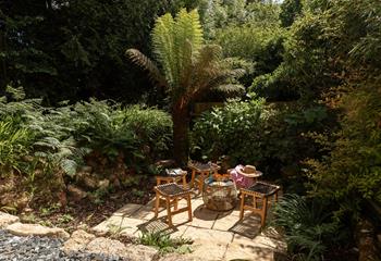 The suntrap garden is perfect for days of sunbathing.