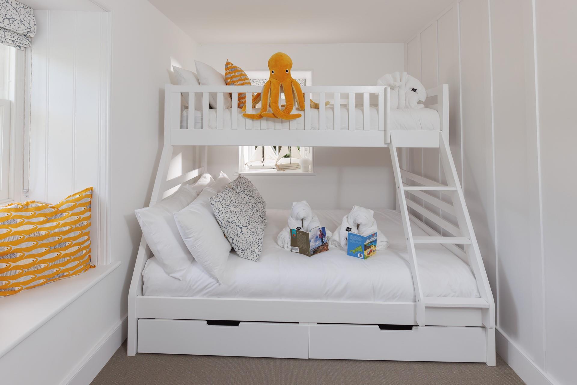 Clever underbed drawers are great for easy unpacking.