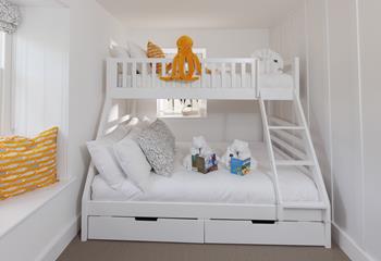 Clever underbed drawers are great for easy unpacking.