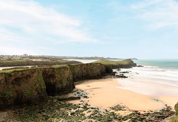 Whipsiderry Beach is just steps away and can be accessed at low tide.